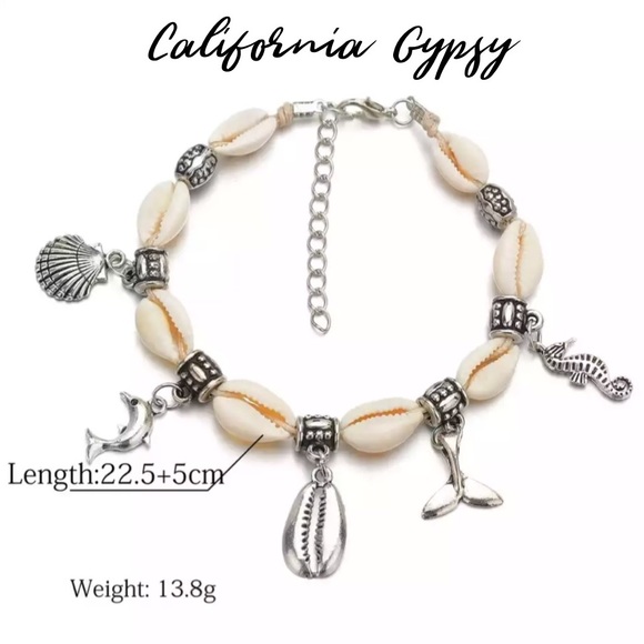 Conch Charm Beach Boho Anklet - Picture 2 of 3